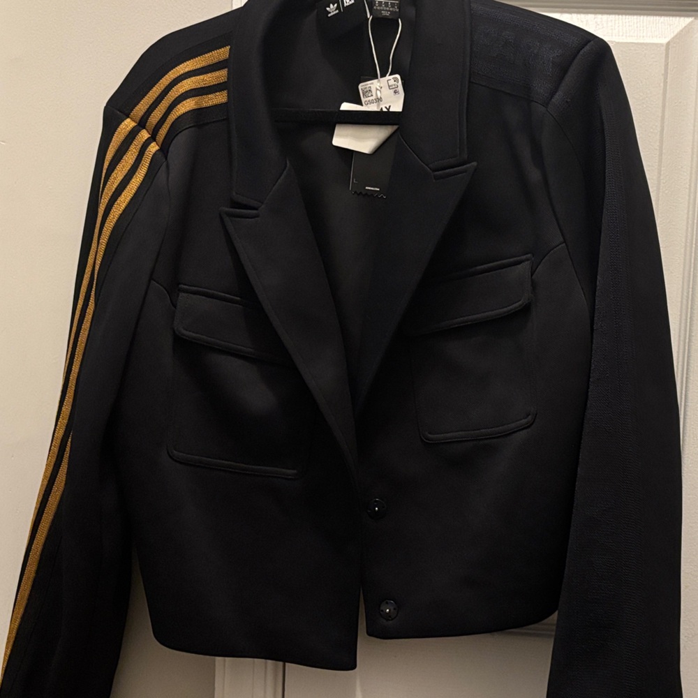 Stylish Black Blazer with Gold Accents